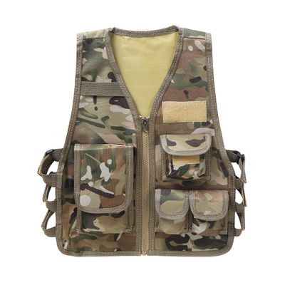 Aislor Kids Boys Girls Camouflage Vest Security Guard Waistcoat CS Field Combat Training Swat Police Outdoor Costume Camouflage 3-7 Years