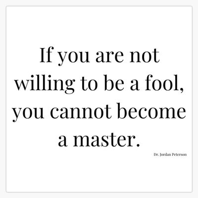 If You Are Not Willing To Be A Fool, You Cannot Become A Master Jordan Peterson Bumper Sticker Vinyl Decal 5"
