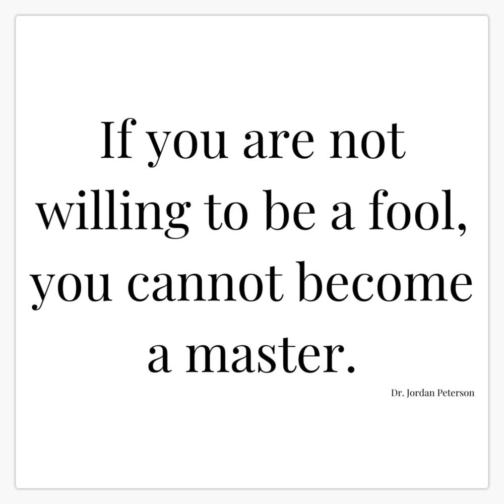 If You Are Not Willing To Be A Fool, You Cannot Become A Master Jordan Peterson Bumper Sticker Vinyl Decal 5"