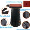 maliven Collapsible Camping Stool with Seat Cushion & Nylon Bag, Square Portable Telescopic Stool, Lightweight Sturdy Foldable Stool for Camp Fishing Picnic, Max Load 550 lb view 3