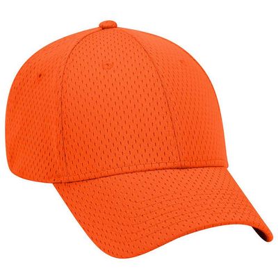 Ashen Fane 6 Panel Polyester Pro Mesh Low Profile Baseball Cap, Orange
