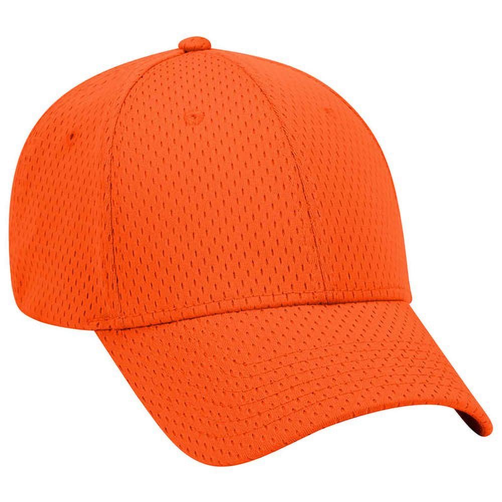 Ashen Fane 6 Panel Polyester Pro Mesh Low Profile Baseball Cap, Orange