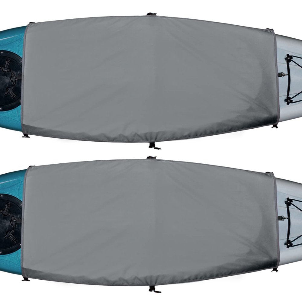 Explore Land Universal Kayak Cockpit Drape Waterproof Seal Cockpit Cover for Indoor and Outdoor 2 Pack - Regular 44 x 28 inch, Grey