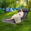 NAIZEA Folding Camping Cots, 4-Fold Sleeping Cots for Adults, Reclining Folding Chaise with Pillow, Adjustable Camping Reclining Chair, Outdoor Patio Lounge Chair for Pool, Beach, Patio, Sun Tanning view 2