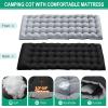 NAIZEA Folding Camping Cots, 4-Fold Sleeping Cots for Adults, Reclining Folding Chaise with Pillow, Adjustable Camping Reclining Chair, Outdoor Patio Lounge Chair for Pool, Beach, Patio, Sun Tanning view 3