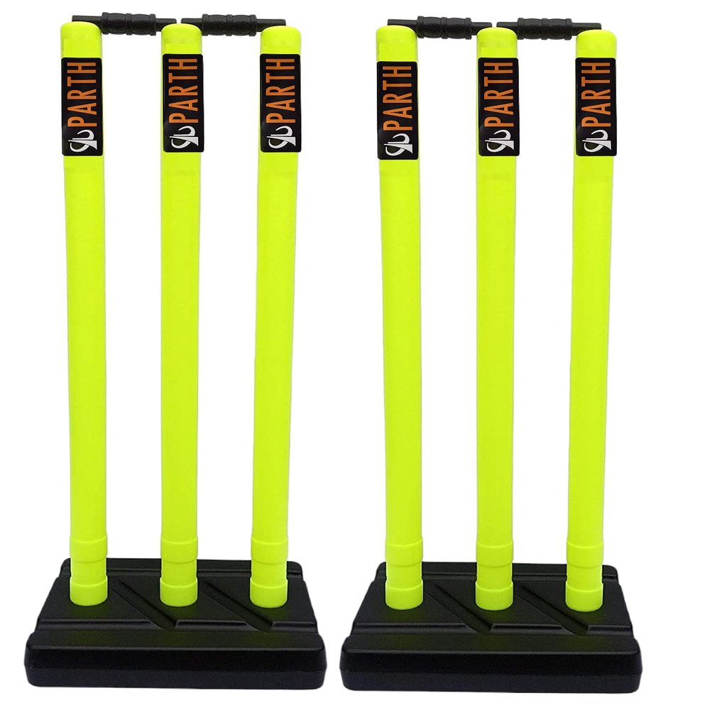 Thrifty Sports Combo of 2 Full Size Set 32" Heavy Plastic Cricket Stump Set (Florcent)