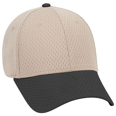 Ashen Fane 6 Panel Polyester Pro Mesh Low Profile Baseball Cap, Black Khaki