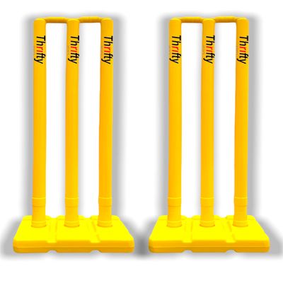 Thrifty Sports Combo of 2 Full Size Set 32" Heavy Plastic Cricket Stump Set (Yellow)