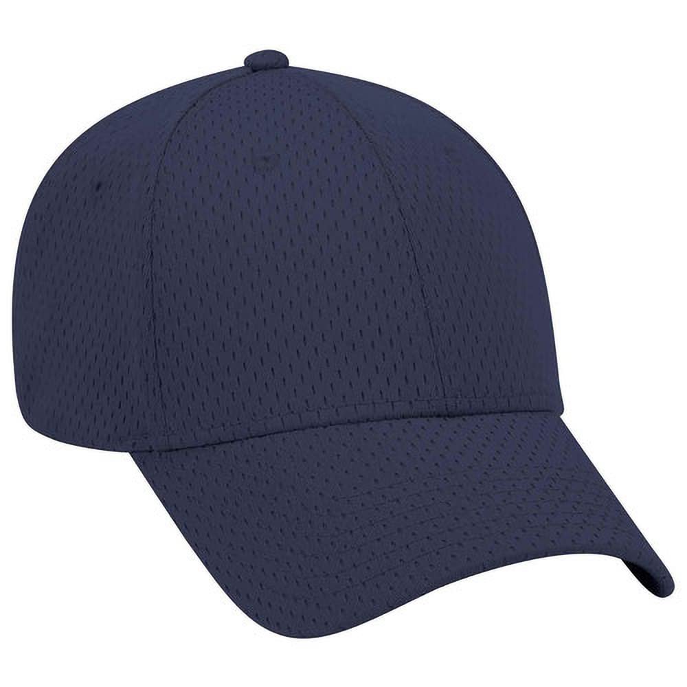 Ashen Fane 6 Panel Polyester Pro Mesh Low Profile Baseball Cap, Navy