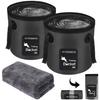AUTODECO 2 Pack Collapsible Bucket 5 Gallon Container Folding Water Bucket Portable Wash Basin for Outdoor Travelling Camping Fishing Gardening Car Washing Black 20L view 1