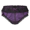 Yihuimin Mens Satin Floral Lace Bikini Briefs French Maid Sissy Crossdress Panties Underwear Purple Large view 3
