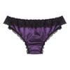 Yihuimin Mens Satin Floral Lace Bikini Briefs French Maid Sissy Crossdress Panties Underwear Purple XX-Large view 2
