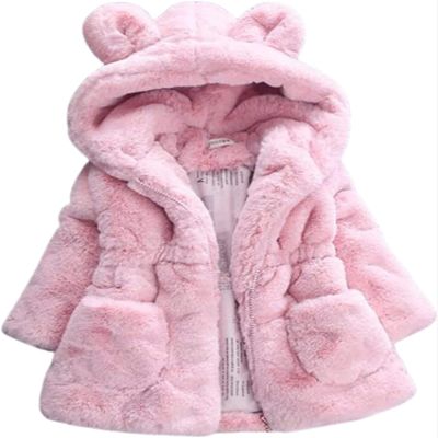 EISHOW Kids Girls Warm Thick Jackets Toddler Hooded Cotton Fleece Parka Coat Children Winter Plush Zipper Outerwear Snowsuit