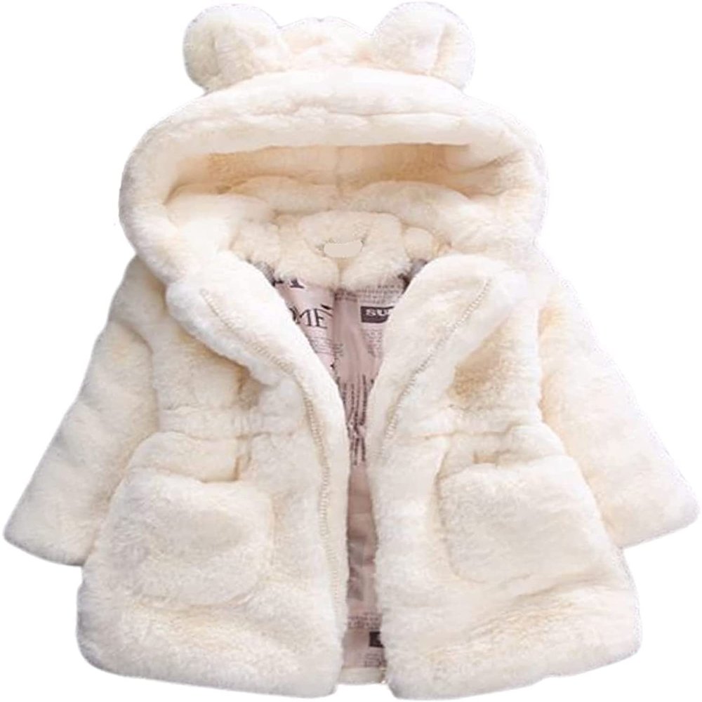 EISHOW Kids Girls Warm Thick Jackets Toddler Hooded Cotton Fleece Parka Coat Children Winter Plush Zipper Outerwear Snowsuit