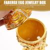 Amosfun Egg Enameled Jewelry Box Classic Desktop Ornament Unique Home Decoration Trinket Box for Rings Earrings Necklaces Party Photo Prop view 3