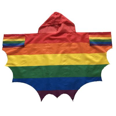 3*5ft 100%polyester LGBTIQA Gay Pride Rainbow Bat Wings Costume Cape Flag