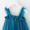 1st First Birthday Outfit Girl Baby Wedding Flower Girl Dress Toddler Tutu Tulle Princess Summer Dress+Flower Headband One Year Old Birthday Gifts Cake Smash Party Photoshoot Blue 9-12 Months view 4