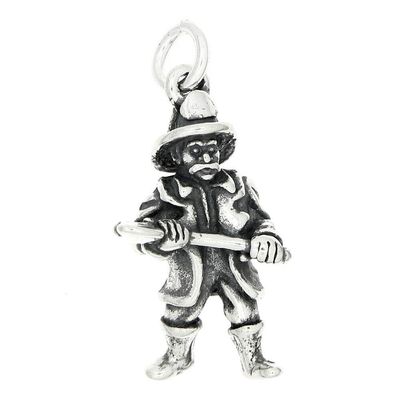 STERLING SILVER FIREFIGHTER- FIREMAN HOLDING AXE IN HIS HAND CHARM/PENDANT