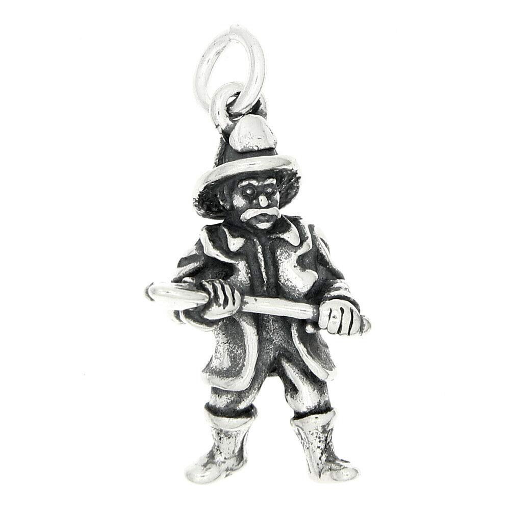 STERLING SILVER FIREFIGHTER- FIREMAN HOLDING AXE IN HIS HAND CHARM/PENDANT