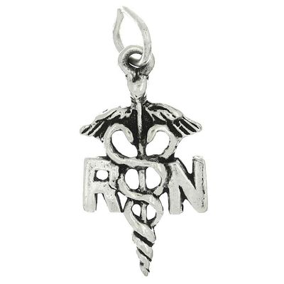 STERLING SILVER RN REGISTERED NURSE CHARM/PENDANT
