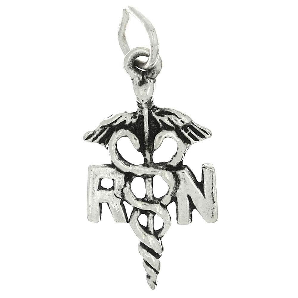 STERLING SILVER RN REGISTERED NURSE CHARM/PENDANT