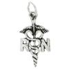 STERLING SILVER RN REGISTERED NURSE CHARM/PENDANT view 1