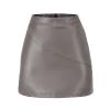 NaRHbrg Faux Leather Bodycon Slim Mini Pencil Skirt for Women Zip High-Waist Skirts Ladies Solid Button Short Skirts view 4