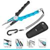 FLISSA 4-Piece Fishing Tool Kit Includes Muti-Function Fishing Pliers, 6" Fish Fillet Knife with Sheath, Braided Line Scissors with Sheath, Fish Scale with Lip Gripper and 3pcs Safety Coiled Lanyard view 3
