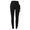 Women's Gothic Cargo Pants Retro Gothic High Elastic Plus Size Steampunk Criss Cross Lace Up Party Cosplay Trouser Black view 3
