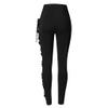 Women's Gothic Cargo Pants Retro Gothic High Elastic Plus Size Steampunk Criss Cross Lace Up Party Cosplay Trouser Black view 4