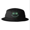 Go All Out One Size Black Bucket Shamrock Smiling Face | Positive, Happy, Smile Embroidered Cap Dad Hat view 1