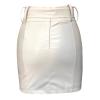 Midi Pencil Skirts for Women's Knee Length Faux Leather Skirts with Belt High Waisted Front Slit Pencil Skirt view 4