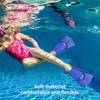 Fanwill Kids Swim Fins,Short Comfortable Flippers for Lap Swimming and Training for Children,Girls,Boys,Beginners ,Youth,Women(Blue&Acid Lime, XS) view 2