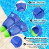 Fanwill Kids Swim Fins,Short Comfortable Flippers for Lap Swimming and Training for Children,Girls,Boys,Beginners ,Youth,Women(Blue&Acid Lime, XS) view 3