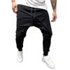JOFOW Harem Pants for Men Chino Pant Elastic Drawstring Waist Outdoor Hiking Sweatpants Loose Fit Straight with Pockets (Black, M) view 1