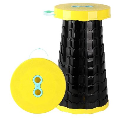 Hvsport Stools Foldable Stool, Adjustable Retractable Stool Portable, Camping Stool, Suitable for Outdoor Indoor Fishing, Barbecue, Garden Trip, Train Queuing (Color : Yellow, Size : 25 * 6.0cm)
