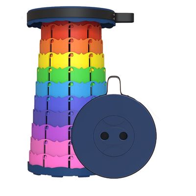 Hvsport Stools Portable Retractable Folding Stool, Retractable Adjustable Heavy Duty Stool for Adults, Suitable for Outdoor Camping, Fishing, Hiking (Rainbow) (Color : A)
