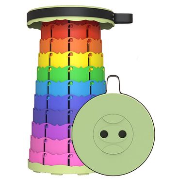 Hvsport Stools Portable Retractable Folding Stool, Retractable Adjustable Heavy Duty Stool for Adults, Suitable for Outdoor Camping, Fishing, Hiking (Rainbow) (Color : C)
