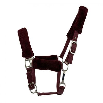 Fleece Covered Nylon Halter (Burgundy)