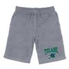 Tulane University Green Wave Premium College Fleece Drawstring Shorts - Heather Grey, Medium view 1