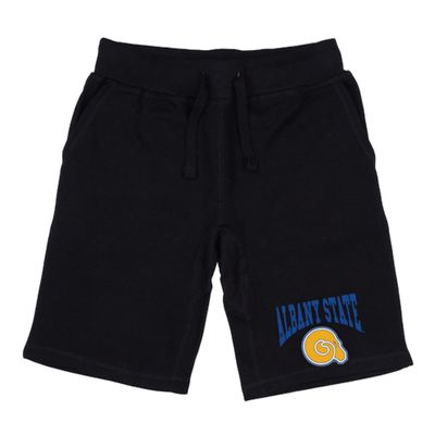 Albany State University Golden Rams Premium College Fleece Drawstring Shorts - Black, X-Large