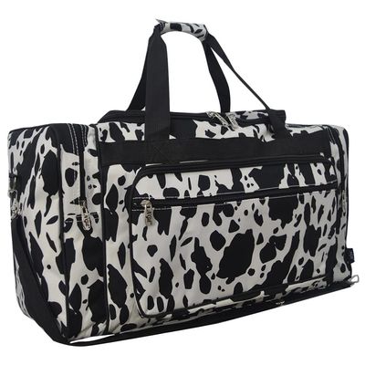 NGIL Canvas 23" inch Duffle Bag (Cow Splatter-Black)