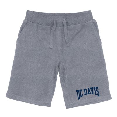 University of California, Davis Aggies Premium College Fleece Drawstring Shorts - Heather Grey, Large