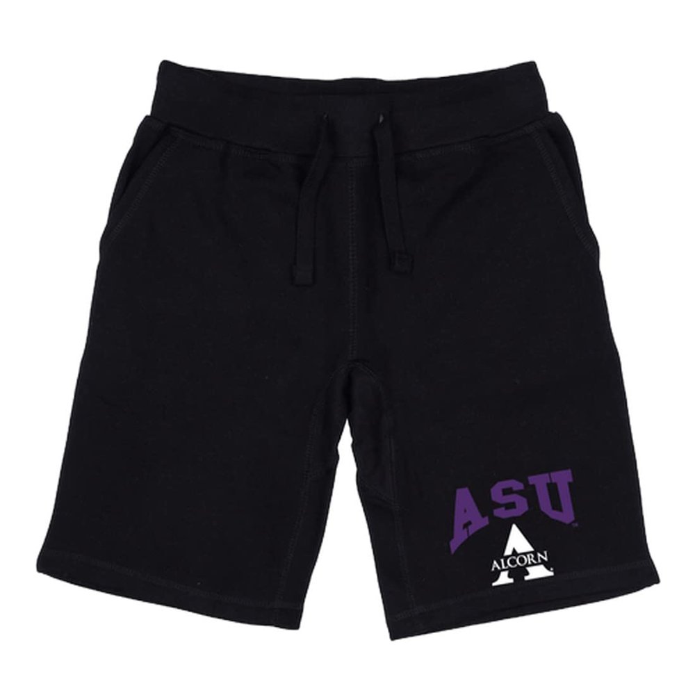 Alcorn State University Braves Premium College Fleece Drawstring Shorts - Black, X-Large