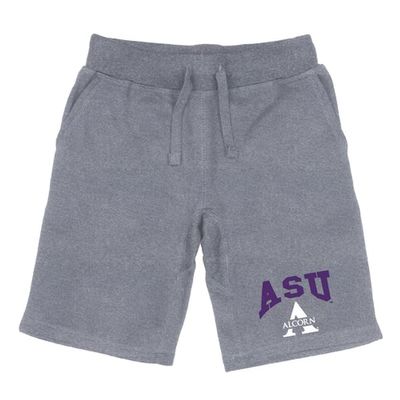 Alcorn State University Braves Premium College Fleece Drawstring Shorts - Heather Grey, Medium