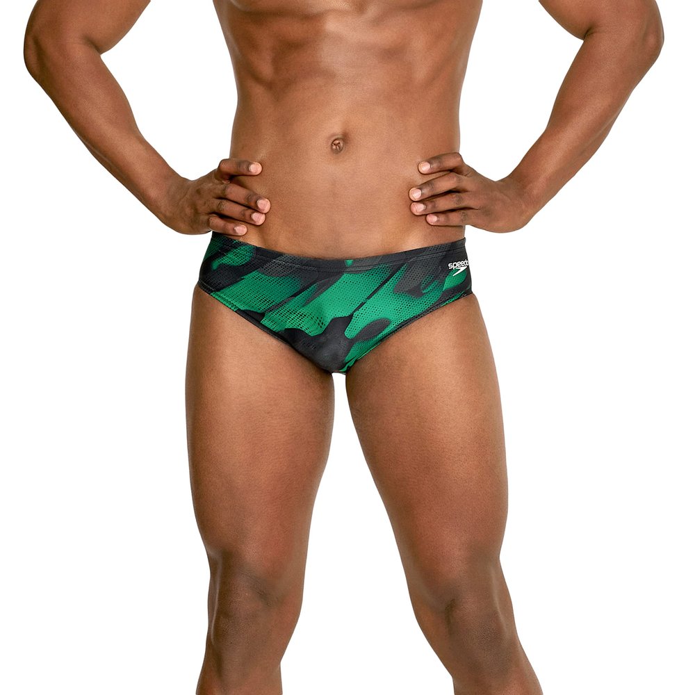 Speedo Men's Swimsuit Brief PowerFlex Eco Coded Riff Team Colors