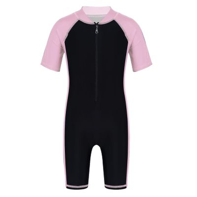 CHICTRY Kids Boys Diving Surfing Snorkeling Wetsuit Thick One Piece UV Protective Rash Guard Swimsuit Wet Suit Pink&Black A 5-6x