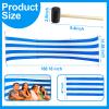 Beach Wind Screen 15.7ft Wind Blocker Beach Barrier Blue White Privacy Screen with Wooded Poles Mallet and Bag for Outdoor Summer Vacation view 3