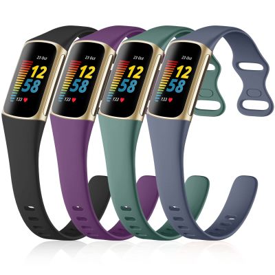 GEAK 4 Pack Slim Band Compatible with Fitbit Charge 5/6 Bands Women Men