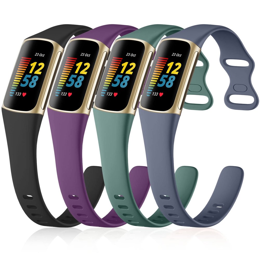 GEAK 4 Pack Slim Band Compatible with Fitbit Charge 5/6 Bands Women Men